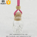 round apple shape car perfume luxury bottle with wooden cap